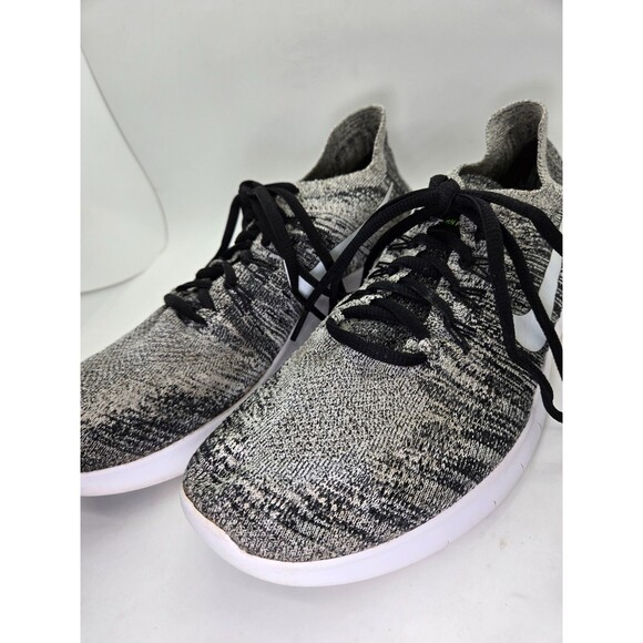 Nike Free RN Flyknit Shoes Men's 8.5 Black White Oreo Running Athletic Sneakers - Picture 4 of 8
